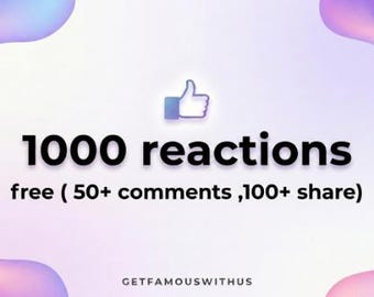 1000 Facebook Reactions | Engagement Boost Service (50+ Comments, 100+ Shares)