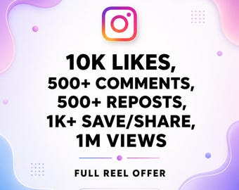 Instagram Reel Visibility Boost | 1M Views, Likes, Comments, Reposts