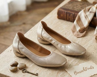 Zapatos planos sin cordones de piel suave para mujer: mocasines casuales transpirables con punta redonda.