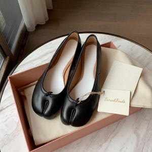 Minimalistische Koreaanse balletschoenen met split-teen, echt leer voor dames