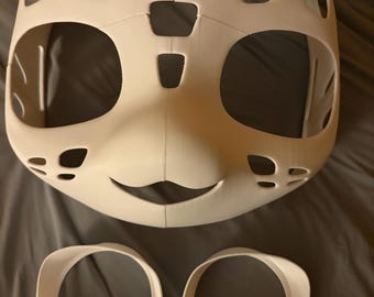 Furry head base for fursuit with eyelits