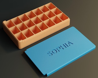 Gepersonaliseerde grote wekelijkse pillendoos, aangepaste naam 3 keer per dag pillendoos