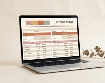Gehaltscheck Budget Planer Google Sheets Vorlage | Monatlicher Ausgaben Tracker (Digitaler Download)