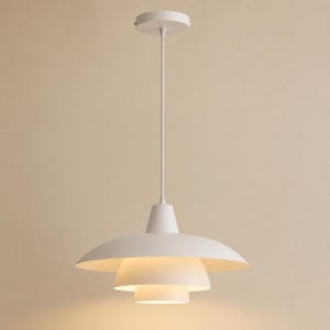 Tiered Scandinavian Pendant Light  Modern Nordic  Ceiling Lamp  Mid Century Layered Hanging Light  Minimalist Dining Room Fixture