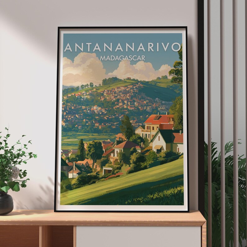 Antananarivo Madagascar Travel Poster, Africa Wall Art, Tana City Print ...