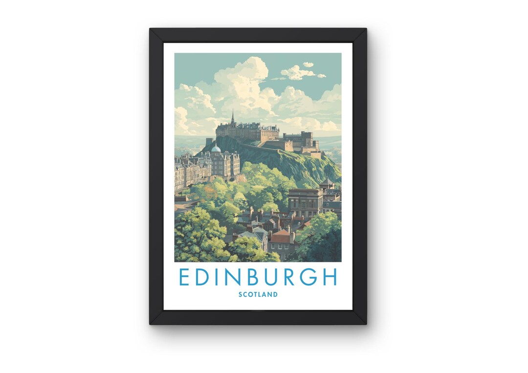 Edinburgh - Scotland Travel Poster Print Edinburgh Castle Wall Art ...