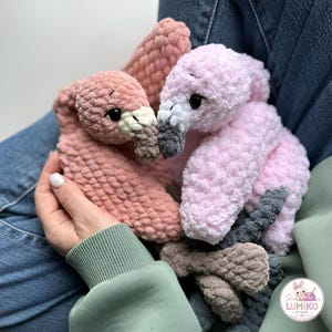 Crochet Flamingo Snuggler Pattern, Amigurumi Comforter Flamingo Security Blanket, Baby Lovey Bird Newborn Toy, Soft Snugglers Nursery Decor