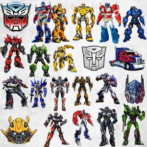 Transformers PNG SVG Bundle, Optimus Prime Vector Graphic, Rescue Bot Clipart, Transformer Birthday, Digital Download