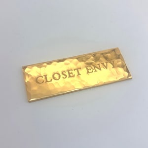 Custom Polished Brass Business Sign, Rectangular Engraved Plaque, Handmade Storefront Decor