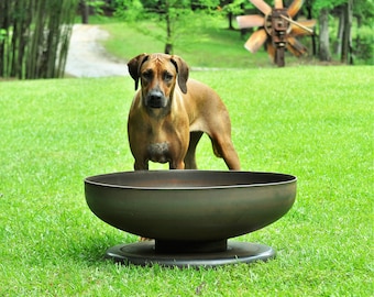 30" Steel Fire Pit, Large Garden Planter, Straight Edge, Lid Not Included