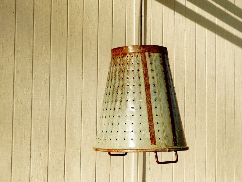 Olive Basket Light Galvanized Metal Pendant Lights Image 0