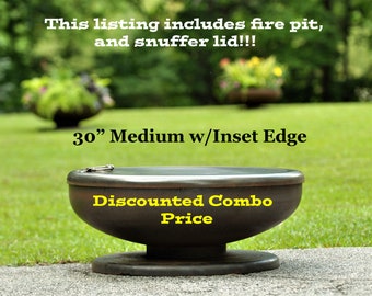 30" Inset Edge Fire Pit with Snuffer Lid – Heavy Duty Steel