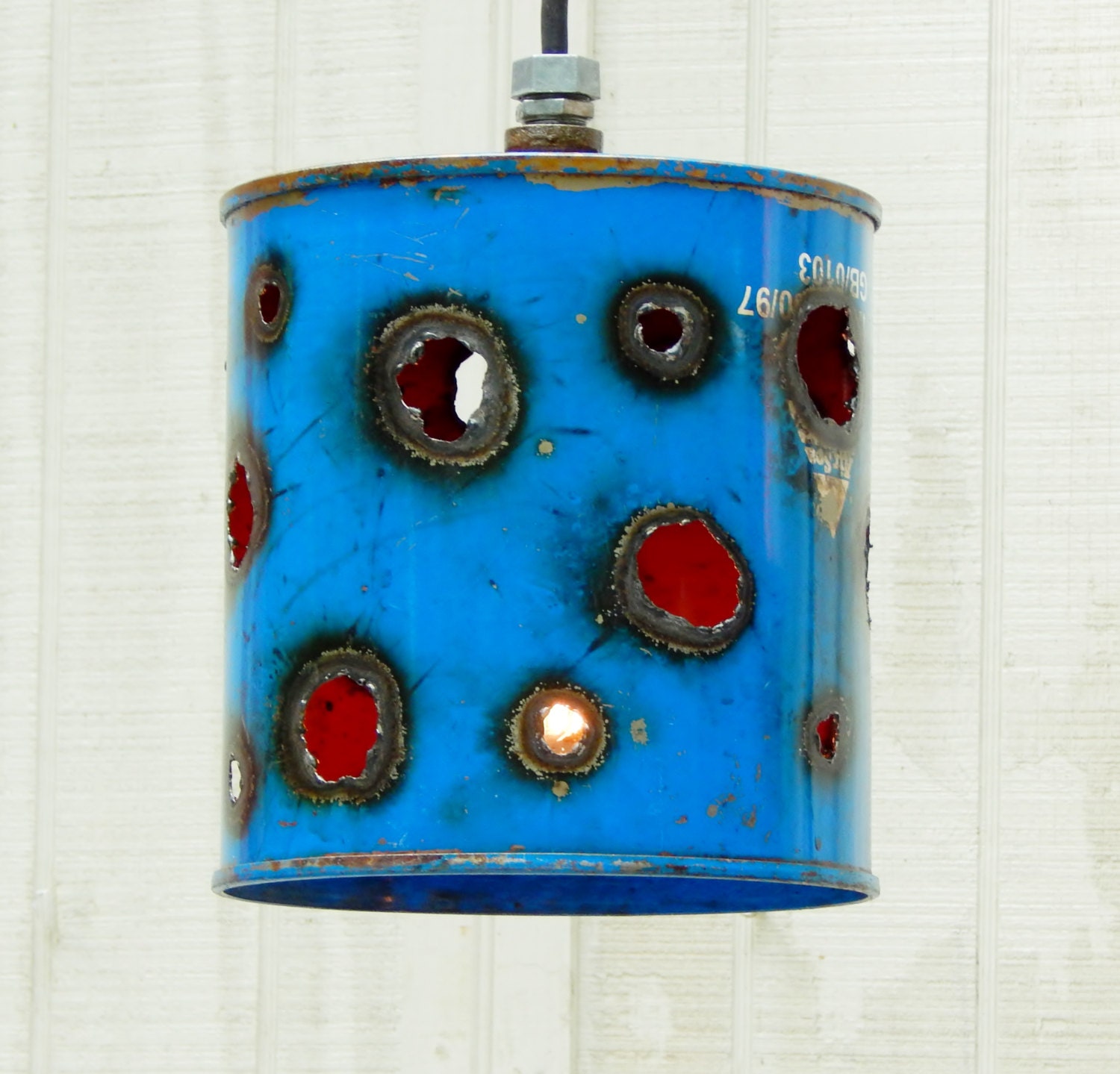 Blue Bucket LIghts Funky Hanging LIghts Pendant LIght Etsy
