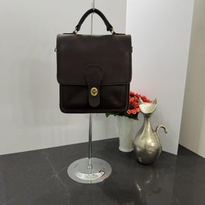 Vintage Coach 925 Station Bag Brown Leather Turnlock Crossbody USA Made 1990s