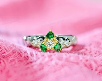 Zora's Emerald Ring: Legend of Zelda Inspired, Lab Emerald , Sterling Silver