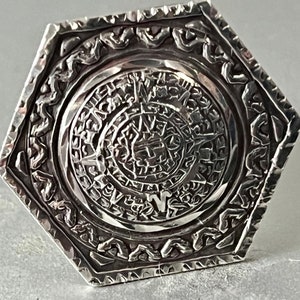 Vintage Mexican Sterling Silver Mayan Calendar Cufflinks image 5