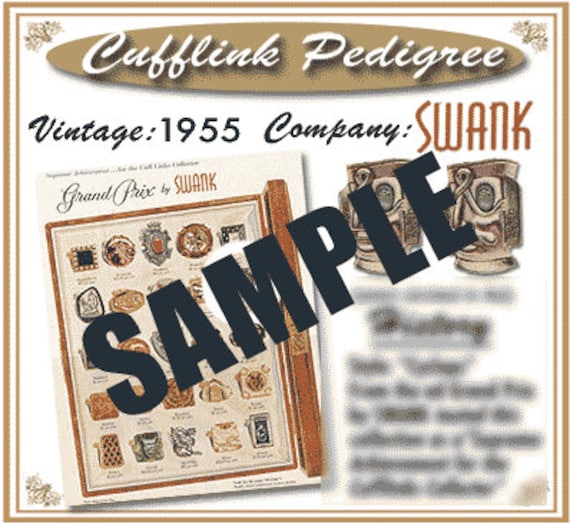 Original Vintage SWANK Grand Prix CYCLOPS Cufflin… - image 5