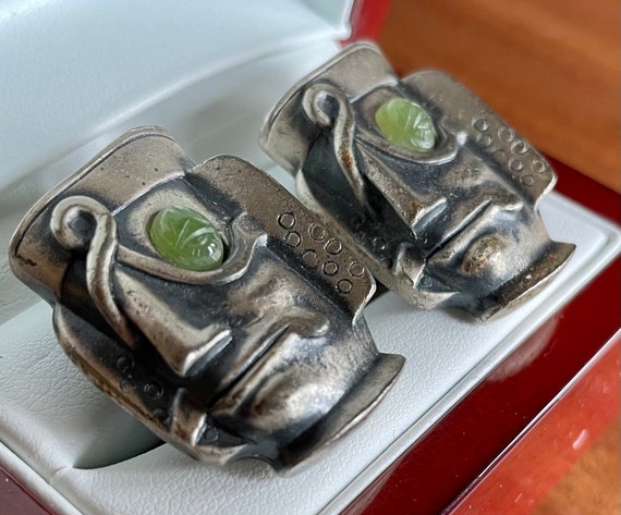 Original Vintage SWANK Grand Prix CYCLOPS Cufflin… - image 2