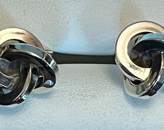 Vintage Sterling Silver Danish Modern Randers Sølvvarefabrik Knot Cufflinks