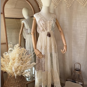 Flowy Cream Dress - Etsy Flowy Cream Dress - Etsy