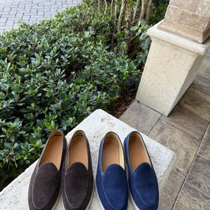 Men’s Suede Loafers with Matching Belt Set – Luxury Casual Slip-On Shoes – Designer Style Comfortable Summer Loafers – Gift for Him afbeelding 2
