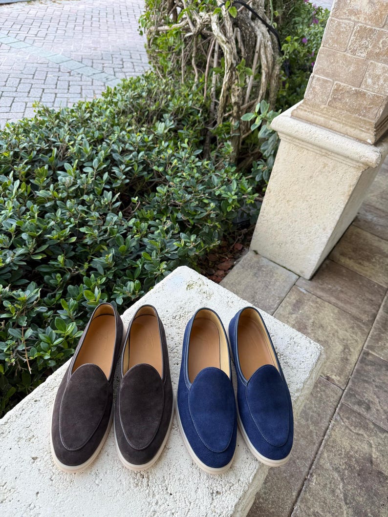 Men’s Suede Loafers with Matching Belt Set – Luxury Casual Slip-On Shoes – Designer Style Comfortable Summer Loafers – Gift for Him afbeelding 2