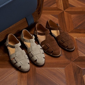 Men’s Suede Leather Sandals, Handmade Fisherman Style Shoes, Summer Casual Luxury Footwear
