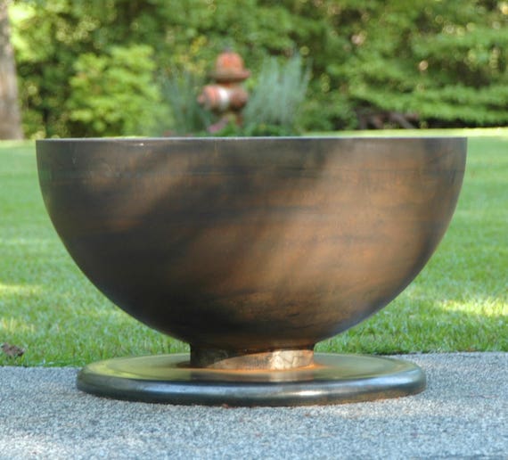 Fire Pit 30 Inch Deep Bowl With Pedestal Base Firepit Metal Etsy