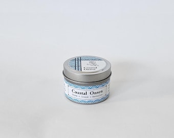 Coastal Onsen 3 oz Soy Candle: Japan Inspired Hot Spring & Ocean Air Scent in Travel Tin
