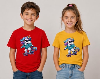 Maglietta unicorno per ragazzi e bambini - Maglietta unicorno per ragazzi alla moda - Maglietta carina e alla moda per bambini - Maglietta premium per bambini