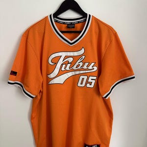 Vintage FUBU 05 Orange Mesh Jersey Y2K Hip Hop Streetwear Shirt