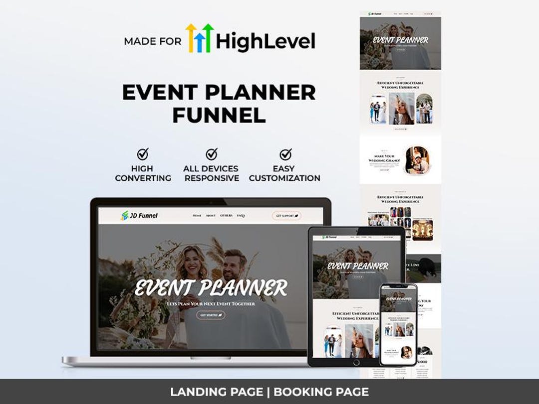 Gohighlevel Event Planner Funnel Template | Responsive Landing Page ...