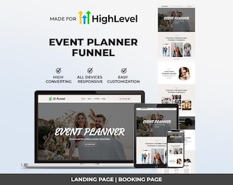GoHighLevel Event Planner Funnel Template | Responsive Landing Page | Booking Page