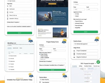 Go High Level Solar Snapshot | 11 Funnels | Sales Pipeline | Automation | Calendar & Review Management | GHL Solar Industry Automation Setup