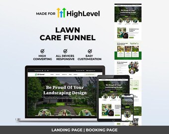 GHL Garden Services Funnel | Go High Level Lawn Care Landing Page | Lead Generation & Booking Page | High Level Grass Cutting