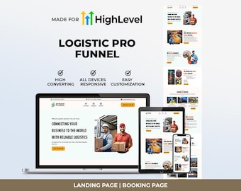 GoHighLevel Logistic Funnel Template | Responsive Landing Page | Booking Page