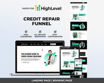 GoHighLevel Credit Repair Funnel Template | Responsive Landing Page | Booking Page