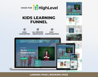 GHL Kids Learning Funnel Template | Go High Level Child Education Landing Page for Kids Courses & Development | Lead Booking Page