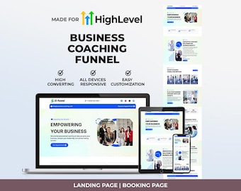 GoHighLevel Business Coaching Funnel Template | Responsive Landing Page | Booking Page