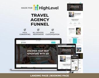 Go High Level Travel Agency Funnel Template | GHL Responsive Landing Page & Booking Page for Tour Operators | Holiday Packages