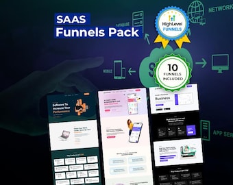 GoHighLevel SaaS 10 Funnel Templates Bundle | GHL Software Landing Pages | SaaS Marketing Booking Pack
