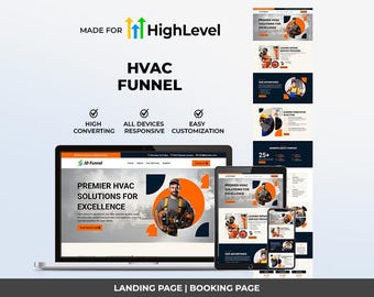 GoHighLevel HVAC Funnel Template | Responsive Landing Page | Booking Page