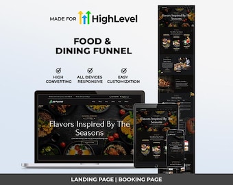 GHL Restaurant Funnel | Go High Level Landing Page, Booking Page
