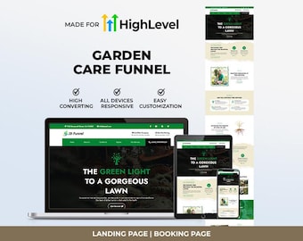 Garden Care Funnel | HighLevel Landing Page, Lead Generation Booking Page