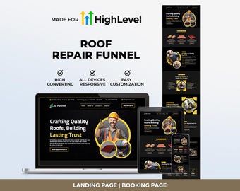 GHL Roof Repair Funnel | Go High Level Roofing Landing Page for Lead Generation & Bookings | Roof Repair, Roof Leak Fix, Roofing Leads