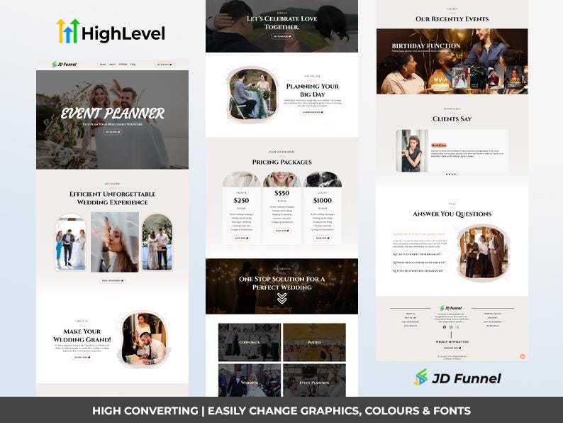 Gohighlevel Event Planner Funnel Template | Responsive Landing Page ...