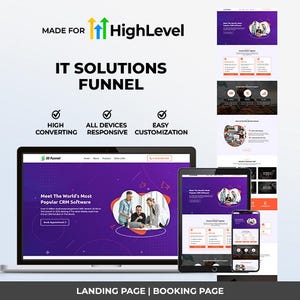 GoHighLevel IT Solutions Funnel Template | Responsive Landing Page | Booking Page