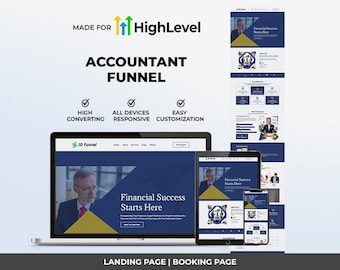 GoHighLevel Accountant Funnel Template | Responsive Landing Page | Booking Page