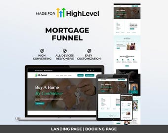 GoHighLevel Mortgage Funnel Template | Responsive Landing Page | Booking Page