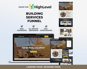 GHL Construction Funnel | Go High Level Building Serivce Landing Page | Lead Generation Booking Page